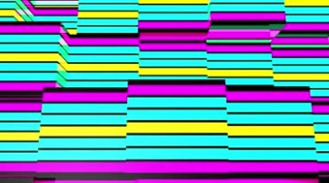 多形态变换的彩虹条几何方块上下起伏动画视频素材