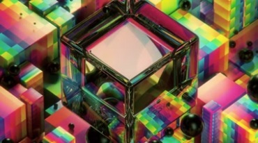 透明玻璃方块动态背景视频素材