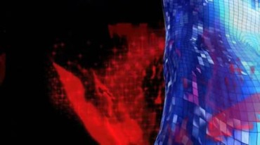 蓝色发亮光片闪亮科技数码人体夜店酒吧背景视频素材
