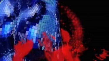 蓝色发亮光片闪亮科技数码人体夜店酒吧背景视频素材