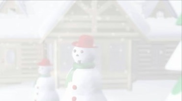 梦幻圣诞球玻璃球雪人木屋视频素材
