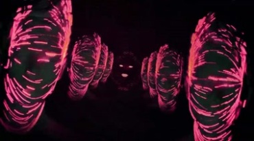 霓虹灯光人脸造型闪烁转动动态特效视频素材