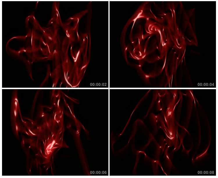 红色液体流动变幻动态特效视频素材