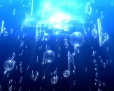 蓝色水晶音符透明音乐符号视频素材