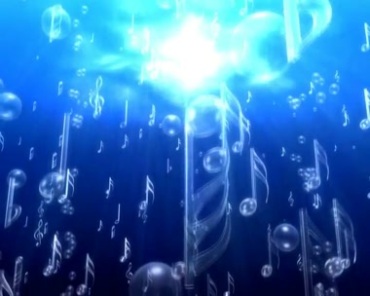 蓝色水晶音符透明音乐符号视频素材