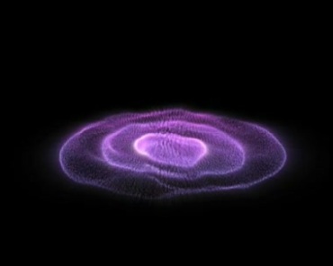 紫色粒子组成圆形波浪状波动特效视频素材