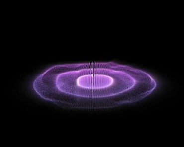 紫色粒子组成圆形波浪状波动特效视频素材