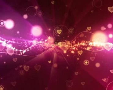 粉色心形爱心爱情梦幻粒子炫光线条光效视频素材