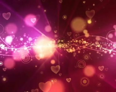 粉色心形爱心爱情梦幻粒子炫光线条光效视频素材