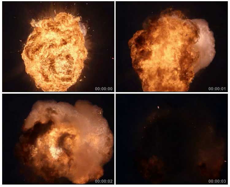 火团火球空中爆炸视频素材