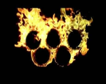 奥运五环火球火环燃烧火焰实拍视频素材