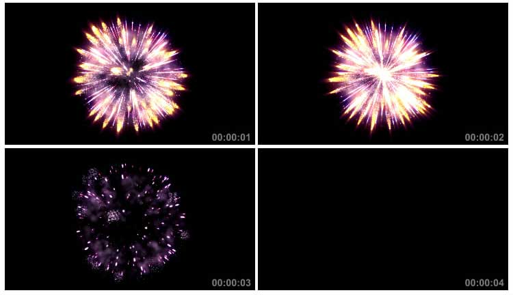 烟花爆炸闪亮粒子绽放礼花盛开庆祝特效视频素材