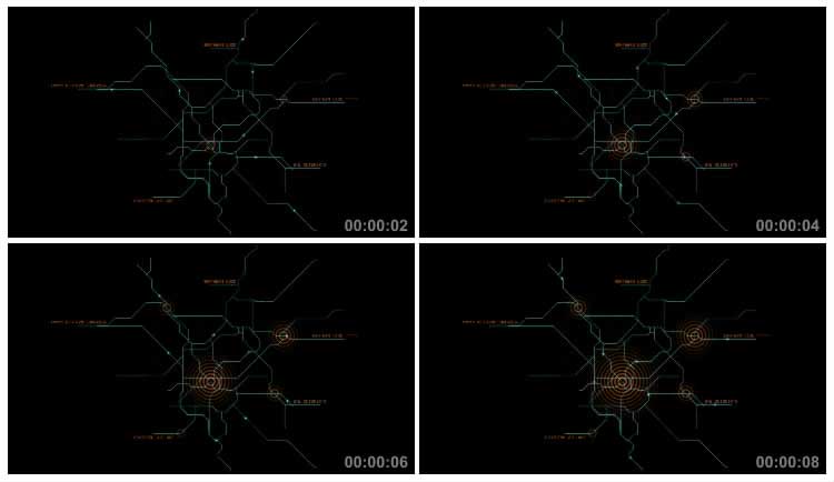 城市地图汽车追踪定位光影全息投影高科技特效视频素材