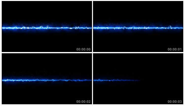 蓝色光束粒子能量光线黑屏特效视频素材