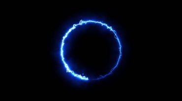 蓝色圆环电流围绕旋转光效视频素材