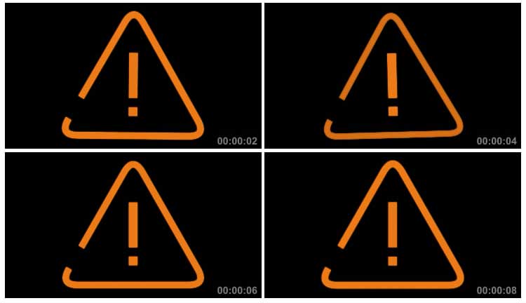 核武器毒气三角叹号危险警告橙色标志视频素材