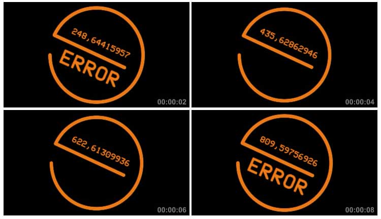 ERROR错误橙色危险警告提示黑屏抠像特效视频素材