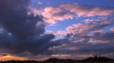 夕阳下晚霞云彩霞彩云层移动视频素材
