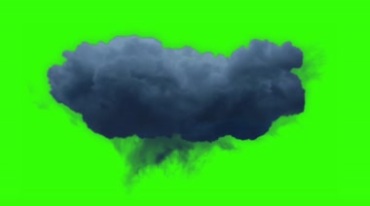 乌云黑云里闪电打闪照亮云团绿屏特效视频素材