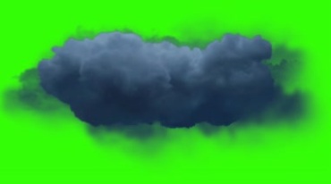 乌云黑云里闪电打闪照亮云团绿屏特效视频素材