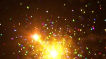 空中闪亮粒子勾勒桃心形状浪漫特效视频素材