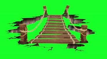 木头桥木桥绿屏抠像影视特效视频素材