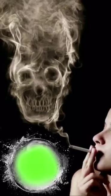 吸烟危害骷髅头烟雾特效视频素材