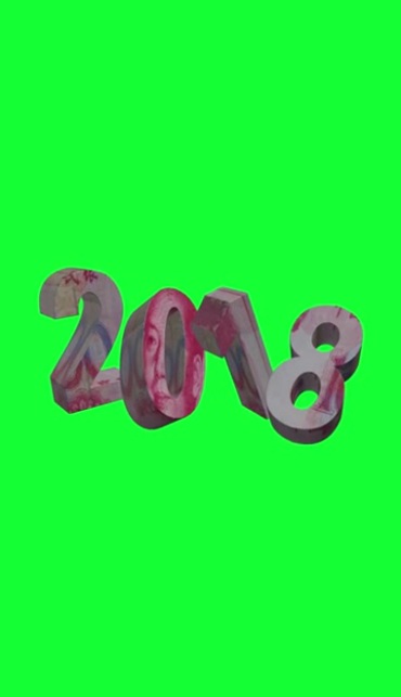 2018四个数字绿屏抠像特效视频素材