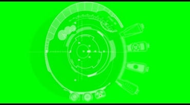 钢铁侠科技光影HUD屏显绿屏抠像特效视频素材