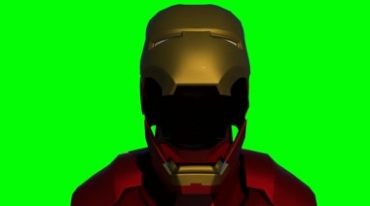 钢铁侠头盔打开闭合眼睛发光绿屏抠像特效视频素材
