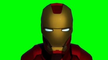 钢铁侠头盔打开闭合眼睛发光绿屏抠像特效视频素材