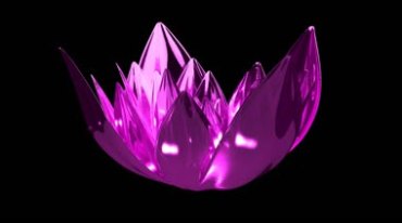 紫色水晶莲花旋转（带通道）视频素材