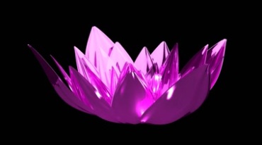 紫色水晶莲花旋转（带通道）视频素材