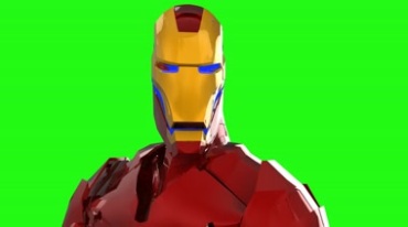钢铁侠头盔人脸绿屏抠像通道特效视频素材