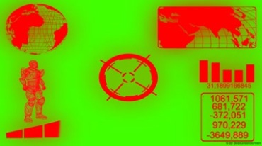 钢铁侠科技感影像光影HUD屏显绿屏特效视频素材