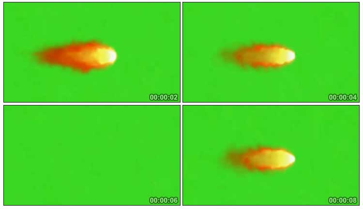 火球火焰团飞行绿屏抠像特效视频素材