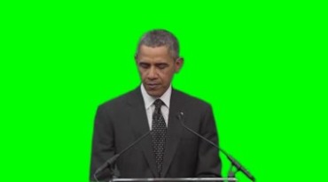 美国总统奥巴马讲话绿屏抠像特效（带通道）视频素材