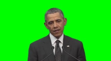 美国总统奥巴马讲话绿屏抠像特效（带通道）视频素材