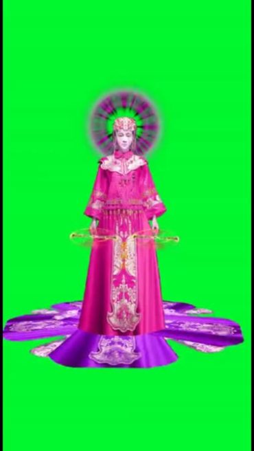 鬼新娘中式古装新娘装绿幕抠像特效视频素材