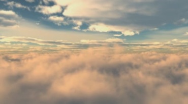 蓝天下的云层白云间穿梭推进视频素材