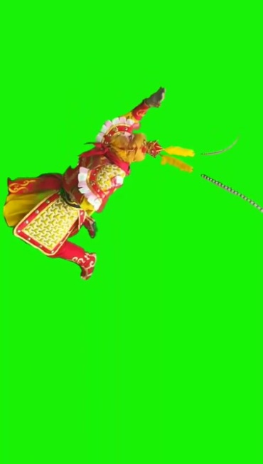 齐天大圣美猴王孙悟空飞行姿态绿幕抠像特效视频素材