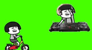蘑菇头DJ绿屏抠像特效视频素材