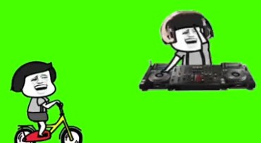 蘑菇头DJ绿屏抠像特效视频素材