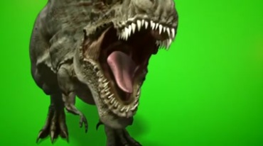 霸王龙大恐龙咆哮绿屏抠像后期特效视频素材