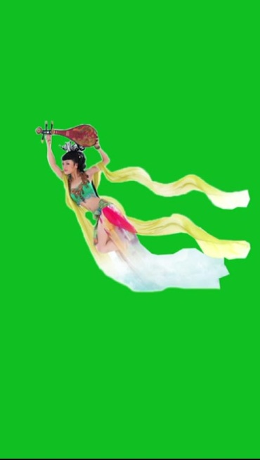 美女天女飞天绿屏抠像特效视频素材