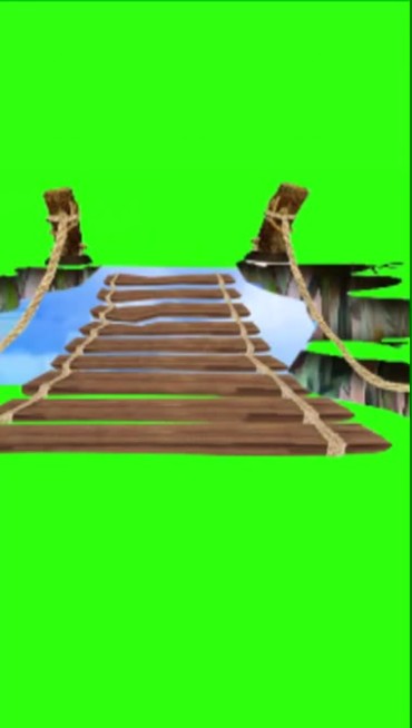 木桥木头小桥绿屏抠像特效视频素材