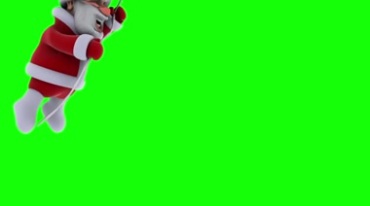 白胡子圣诞老爷爷卡通形象绿屏抠像特效视频素材