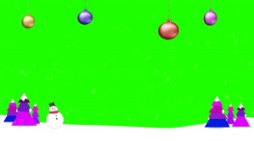 圣诞雪花彩球雪人元旦绿屏抠像后期特效视频素材