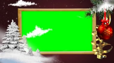 圣诞节绿屏相框画板抠像通道后期特效视频素材