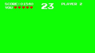 街机插卡游戏机小霸王顶部得分血条生命绿屏特效视频素材